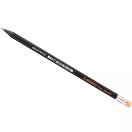 Карандаш чернографитный Stabilo "Swano 4918" HB корпус черный, ластик неон оранжевый