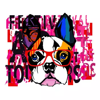 Картина по номерам на холсте ТРИ СОВЫ "Стильный французский бульдог", 30х40 см, с акриловыми краскам