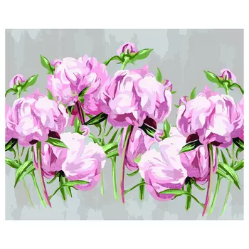 Картина по номерам на холсте ТРИ СОВЫ "Пионы" 40*50 см, с поталью, акриловыми красками и кистями