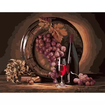 Картина по номерам на холсте ТРИ СОВЫ "Винный погреб", 30х40 см, с акриловыми красками и кистями