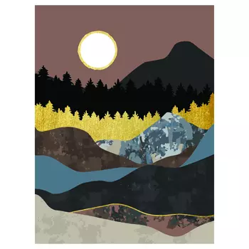 Картина по номерам на холсте ТРИ СОВЫ "Золото гор" 30*40 см, с поталью, акриловыми красками и кистям