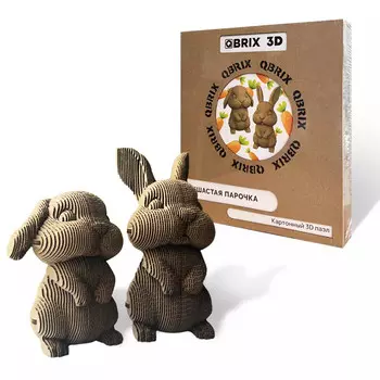 Картонный 3D конструктор QBRIX Ушастая Парочка