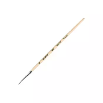 Кисть белка №0 круглая Roubloff "1450" короткая ручка п/лак