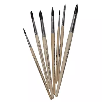 Кисть белка имитация №10 круглая Живописные кисти "2F10 " короткая ручка п/лак