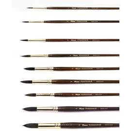 Кисть белка микс круглая Pinax "Poseidon 801" длинная ручка