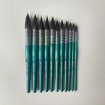 Кисть белка премиум 10 Art Secret, французское крепление, голубая коротка ручка, 18SRQ