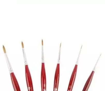 Кисть для дизайна ногтей колонок №00 круглая Живописные кисти "DK13R" короткая ручка, бордо