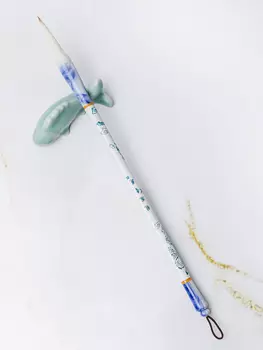 Кисть для каллиграфии смешанный, с бело-голубым рисунком №12