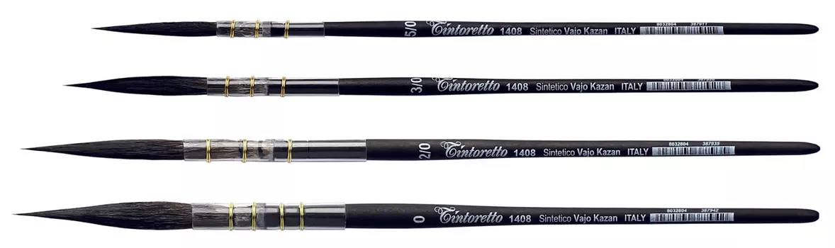 Кисть имитация белки круглая Tintoretto "Vajo Kazan" на короткой ручке