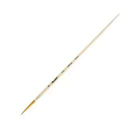 Кисть колонок №0 круглая Roubloff "1112" длинная ручка п/лак