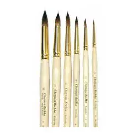 Кисть колонок №10 круглая Черная речка "1112" длинная ручка п/лак