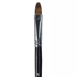 Кисть колонок №12 овальная Альбатрос "Профи" длинная ручка