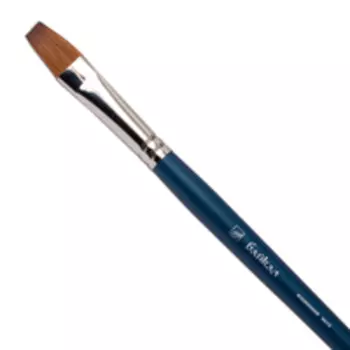 Кисть колонок №14 плоская Альбатрос "Байкал" длинная ручка