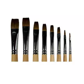 Кисть колонок №16 плоская ЦТИ длинная ручка