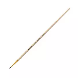 Кисть колонок №1,5 круглая Roubloff "1112" длинная ручка п/лак