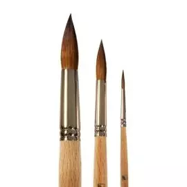 Кисть колонок №1,5 круглая Живописные кисти "1150" короткая ручка п/лак