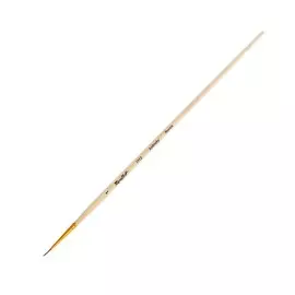 Кисть колонок №1 круглая Roubloff "1112" длинная ручка п/лак