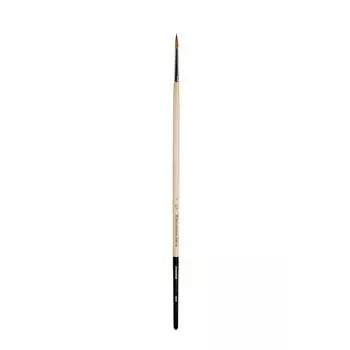 Кисть колонок №1 круглая Живописные кисти "1059" длинная ручка с черным кончиком