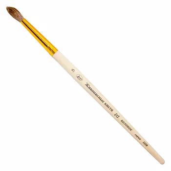 Кисть колонок №2,5 круглая Живописные кисти "1110" короткая ручка п/лак