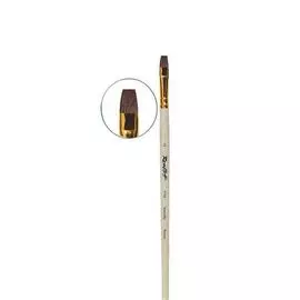 Кисть колонок №2 плоская Roubloff "1122" длинная ручка п/лак