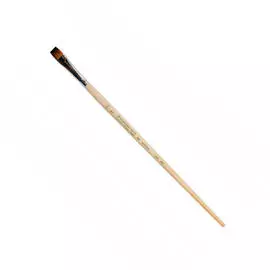 Кисть колонок №2 плоская Живописные кисти "1029" длинная ручка с черным кончиком