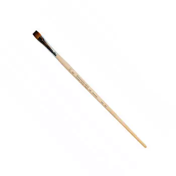 Кисть колонок №6 плоская Живописные кисти "1029" длинная ручка с черным кончиком