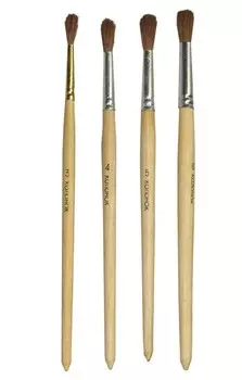 Кисть колонок №7 круглая ЦТИ длинная ручка