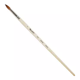 Кисть колонок №7 круглая Roubloff "1012" длинная ручка п/лак