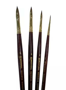 Кисть колонок №8 плоская "язык" Escoda "Reserva 1222" Tajmyr короткая ручка бордо