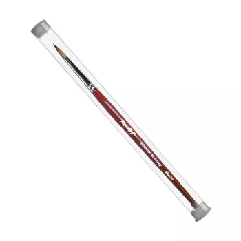 Кисть колонок круглая Roubloff "Master 301Т" ручка короткая, бордовая, туба