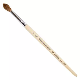 Кисть колонок круглая Живописные кисти "1010" короткая ручка п/лак