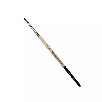 Кисть колонок круглая Живописные кисти "1056" короткая ручка с черным кончиком