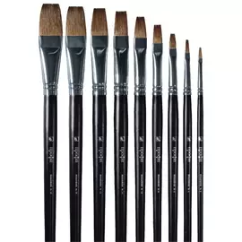 Кисть колонок плоская Альбатрос "Профи" длинная ручка