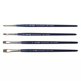 Кисть колонок плоская укороченная Van Gogh "132S" короткая ручка