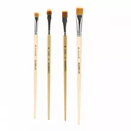 Кисть нейлон плоская Альбатрос "Хобби" волос разной длины