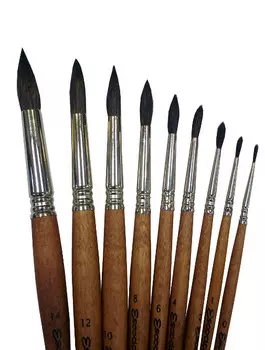 Кисть пони №20 круглая Escoda "Artesana 1004" короткая ручка