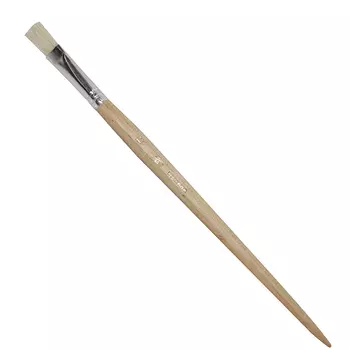 Кисть щетина №12 плоская ЦТИ длинная ручка