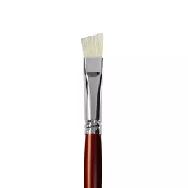 Кисть щетина №12 плоская скошенная Альбатрос "Студио" длинная ручка