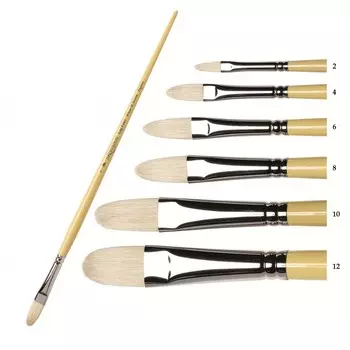 Кисть щетина №2 овальная Winsor&amp;Newton "ARTISTS" длинная ручка