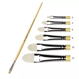 ?Кисть щетина №2 овальная Winsor&amp;Newton "ARTISTS" укороченная выставка, длинная ручка