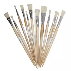 Кисть щетина №30 плоская ЦТИ длинная ручка