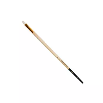 Кисть щетина №4 плоская Живописные кисти "1729" длинная ручка с черным кончиком