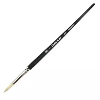 Кисть щетина №8 круглая Winsor&amp;Newton "Azanta" длинная черная ручка