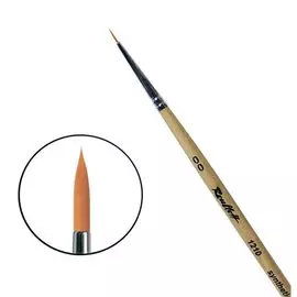 Кисть синтетика №00 круглая Roubloff "1210" короткая ручка п/лак