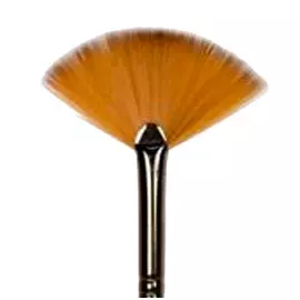 Кисть синтетика №0 веерная Черная речка длинная ручка бук