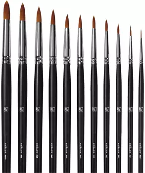 Кисть синтетика №10 круглая Альбатрос "Профи" длинная ручка