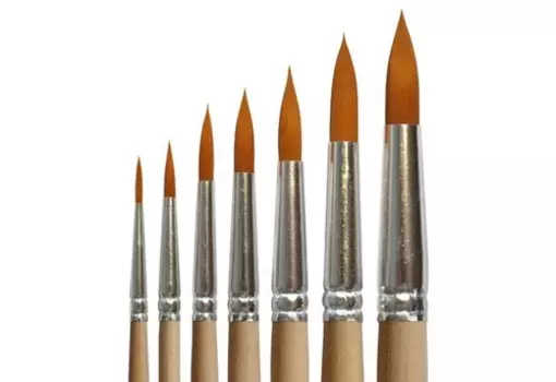 Кисть синтетика №10 круглая Живописные кисти "1212" длинная ручка п/лак