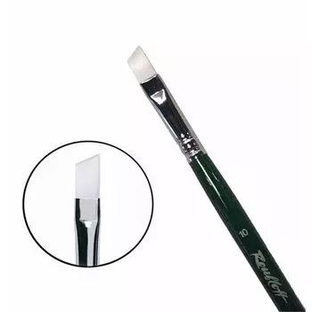 Кисть синтетика №10 скошенная жемчужная Roubloff "1P6G" длинная ручка