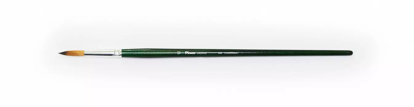 Кисть синтетика №12 круглая Pinax "Creative 342" длинная ручка