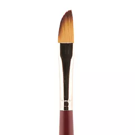 Кисть синтетика №12 плоскоовальная скошенная Альбатрос "Студио" длинная ручка